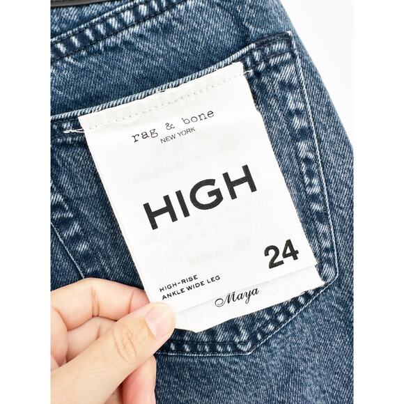 Rag & Bone Maya High Rise Wide Leg Denim Blue Jeans Women’s Size 24 NWT - Picture 7 of 7